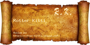 Rotter Kitti névjegykártya